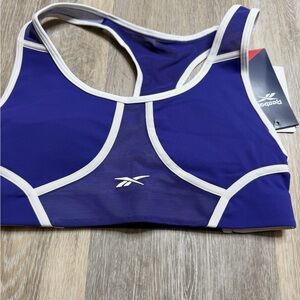 Reebok Purple Sports Bra with Cream Trim
